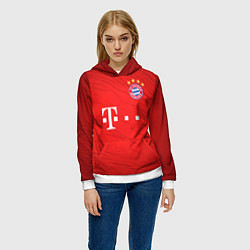 Толстовка-худи женская BAYERN MUNCHEN, цвет: 3D-белый — фото 2