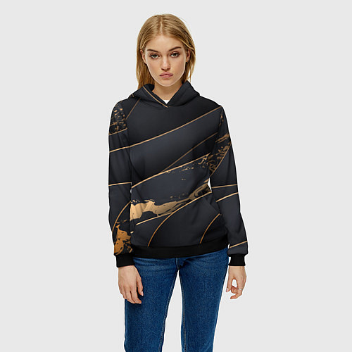Женская толстовка Black gold / 3D-Черный – фото 3