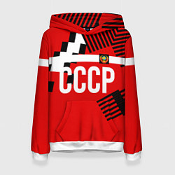 Толстовка-худи женская Форма сборной по футболу 1991, цвет: 3D-белый