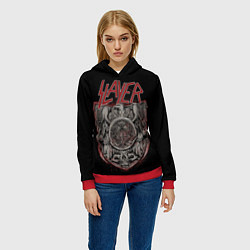 Толстовка-худи женская Slayer, цвет: 3D-красный — фото 2