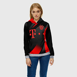 Толстовка-худи женская FC Bayern Munchen, цвет: 3D-меланж — фото 2