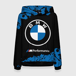 Толстовка-худи женская BMW БМВ, цвет: 3D-черный