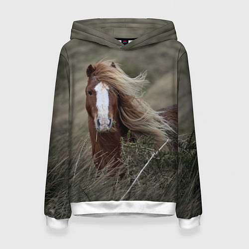 Женская толстовка Конь / 3D-Белый – фото 1
