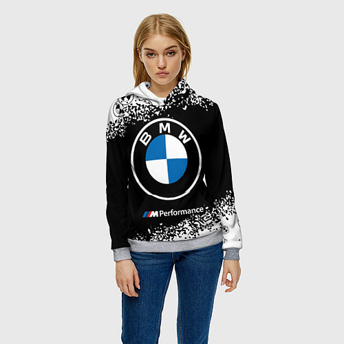 Женская толстовка BMW БМВ / 3D-Меланж – фото 3