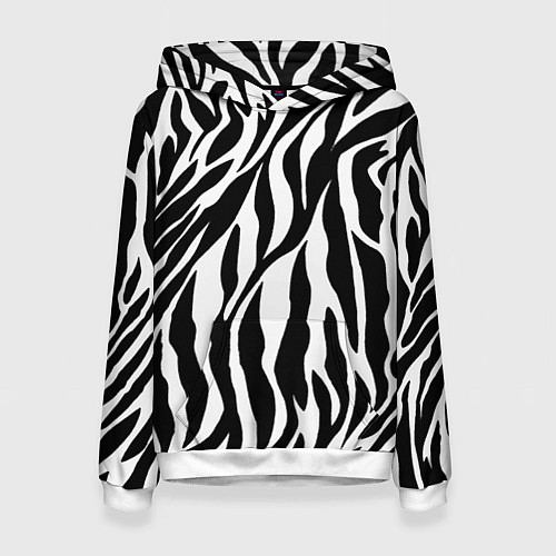 Женская толстовка Зебра / 3D-Белый – фото 1