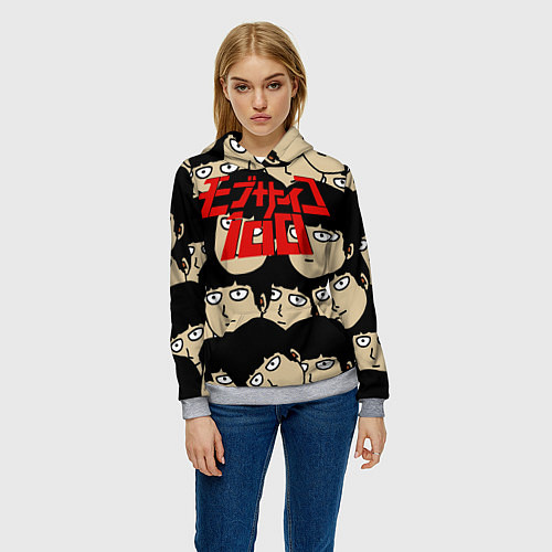 Женская толстовка МОБ ПСИХО / 3D-Меланж – фото 3