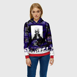 Толстовка-худи женская Токийский гуль, цвет: 3D-красный — фото 2