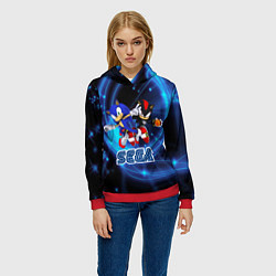 Толстовка-худи женская Sonic SEGA, цвет: 3D-красный — фото 2