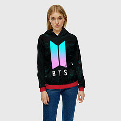 Толстовка-худи женская BTS БТС, цвет: 3D-красный — фото 2