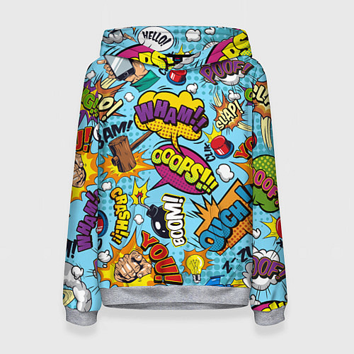 Женская толстовка Pop art comics / 3D-Меланж – фото 1