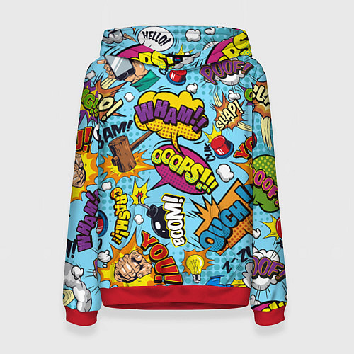 Женская толстовка Pop art comics / 3D-Красный – фото 1