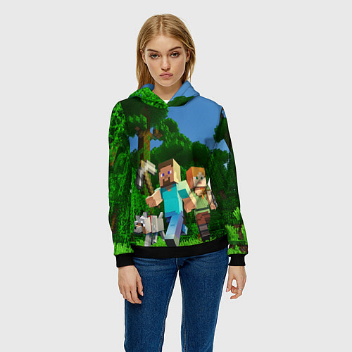 Женская толстовка Minecraft / 3D-Черный – фото 3