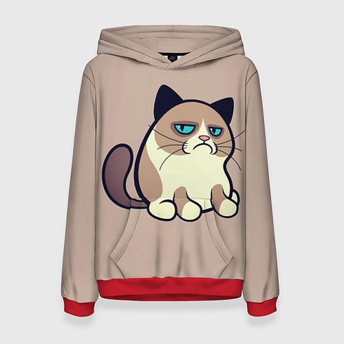 Женская толстовка Великий Grumpy Cat / 3D-Красный – фото 1