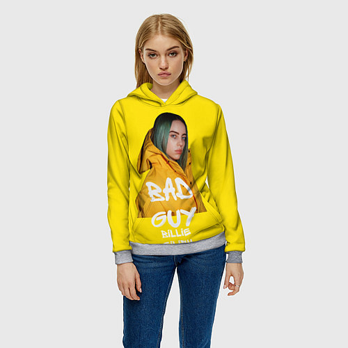Женская толстовка Billie Eilish Билли Айлиш / 3D-Меланж – фото 3