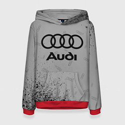 Толстовка-худи женская AUDI АУДИ, цвет: 3D-красный