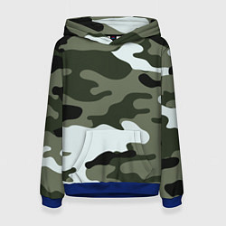 Толстовка-худи женская Camouflage 2, цвет: 3D-синий