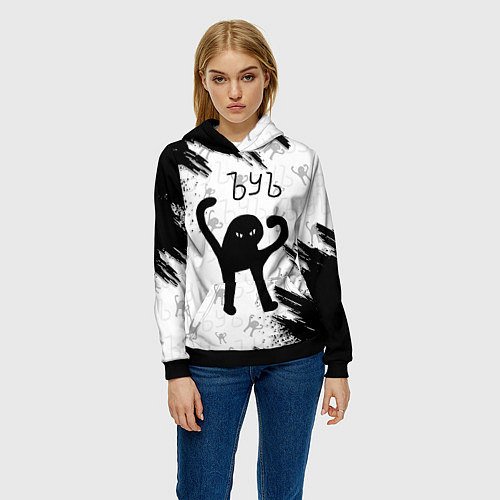 Женская толстовка ЪУЪ СЪУКА / 3D-Черный – фото 3