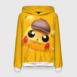 Толстовка-худи женская Pikachu Pika Pika, цвет: 3D-белый