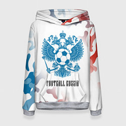 Толстовка-худи женская FOOTBALL RUSSIA Футбол, цвет: 3D-меланж