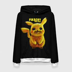 Толстовка-худи женская Pikachu Pika Pika, цвет: 3D-белый