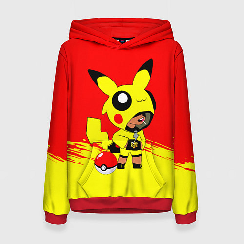 Женская толстовка Brawl starsLeon pikachu / 3D-Красный – фото 1