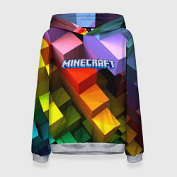 Толстовка-худи женская Minecraft - pattern, цвет: 3D-меланж