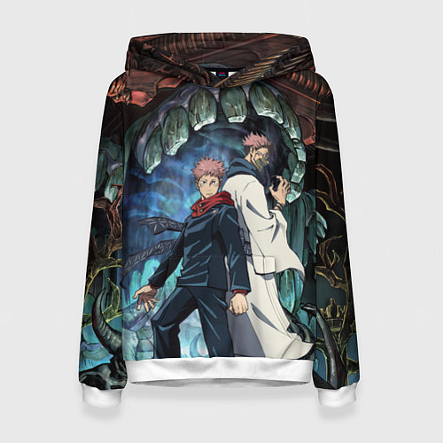 Женская толстовка Jujutsu Kaisen Sukuna подземелье / 3D-Белый – фото 1