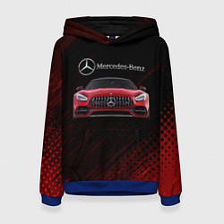 Толстовка-худи женская Mercedes Benz AMG, цвет: 3D-синий