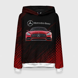Толстовка-худи женская Mercedes Benz AMG, цвет: 3D-белый