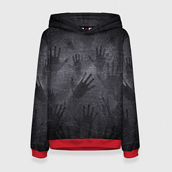 Толстовка-худи женская ЛАДОНИ УШЕДШИХ, цвет: 3D-красный