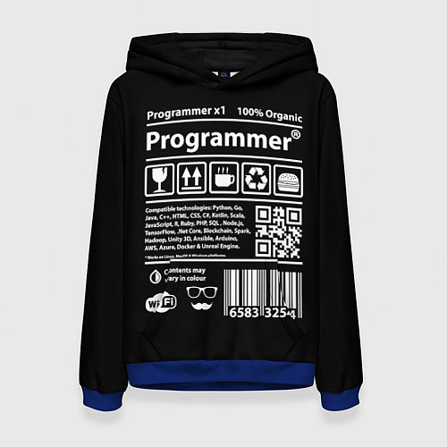 Женская толстовка Programmer / 3D-Синий – фото 1