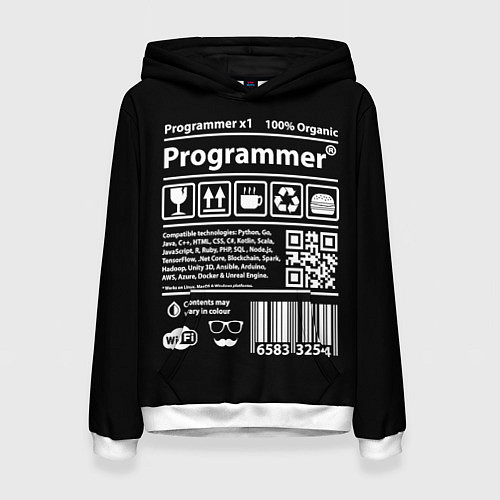 Женская толстовка Programmer / 3D-Белый – фото 1