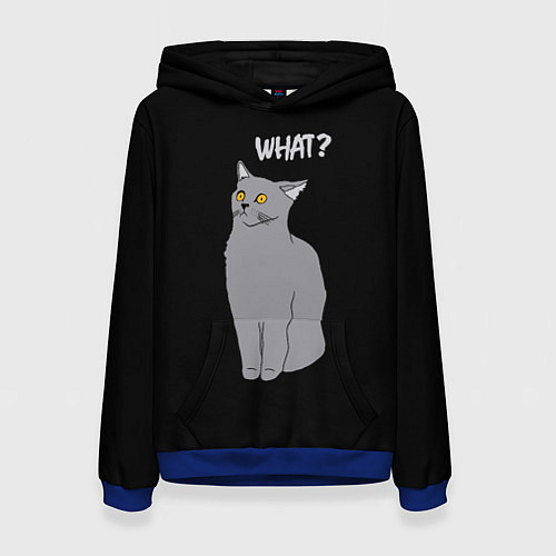 Женская толстовка What cat / 3D-Синий – фото 1