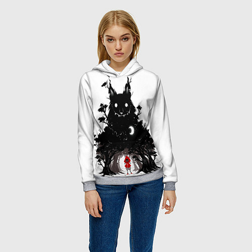 Женская толстовка Красная шапочка / 3D-Меланж – фото 3