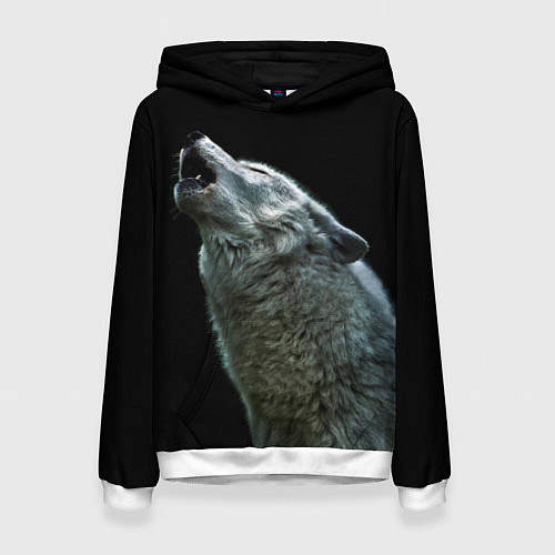 Женская толстовка Воющий волк / 3D-Белый – фото 1