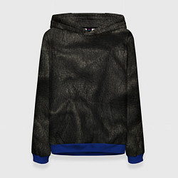 Толстовка-худи женская Черная кожа, цвет: 3D-синий