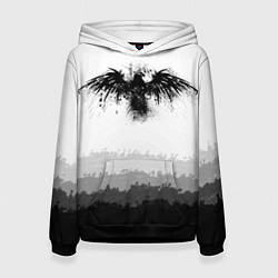 Толстовка-худи женская ЧЁРНЫЙ ВОРОН, цвет: 3D-черный