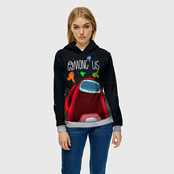 Толстовка-худи женская AMONG US, цвет: 3D-меланж — фото 2