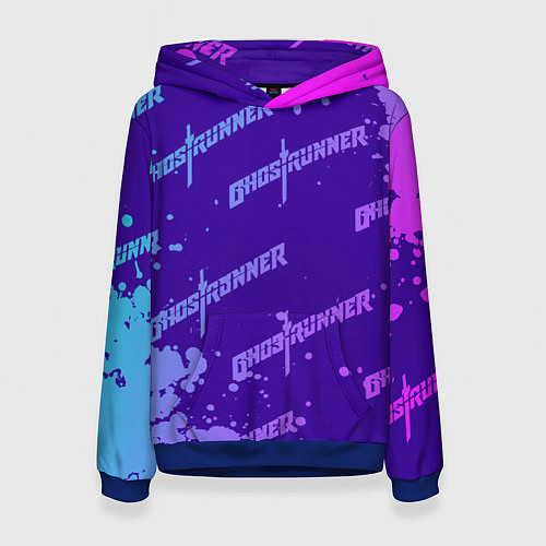 Женская толстовка Ghostrunner узор / 3D-Синий – фото 1