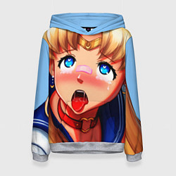 Толстовка-худи женская SAILOR MOON AHEGAO, цвет: 3D-меланж