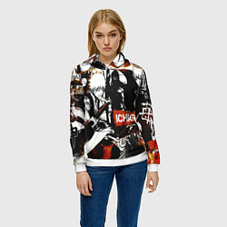 Толстовка-худи женская Bleach Блич Ичиго Курасаки, цвет: 3D-белый — фото 2