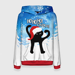 Толстовка-худи женская HO HO HO! СЪУКА, цвет: 3D-красный