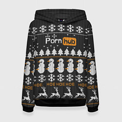 Толстовка-худи женская Christmas PornHub, цвет: 3D-черный