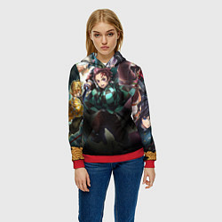 Толстовка-худи женская КЛИНОК РАССЕКАЮЩИЙ ДЕМОНОВ, цвет: 3D-красный — фото 2