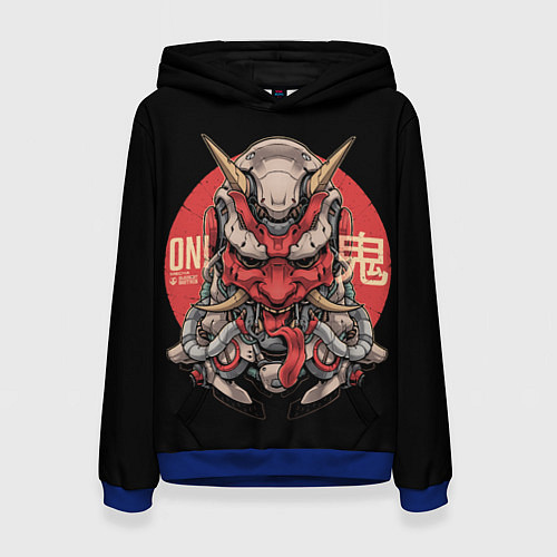 Женская толстовка Cyber Oni Samurai / 3D-Синий – фото 1