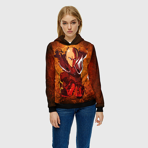 Женская толстовка Ванпанчмен / 3D-Черный – фото 3