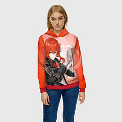 Толстовка-худи женская GENSHIN IMPACT, ДИЛЮК, цвет: 3D-красный — фото 2