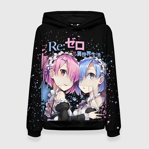 Женская толстовка Re:Zero, Рам и Рем / 3D-Черный – фото 1