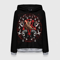 Толстовка-худи женская Satanic Cat, цвет: 3D-меланж