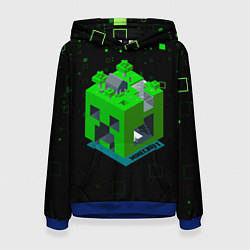 Толстовка-худи женская Minecraft, цвет: 3D-синий